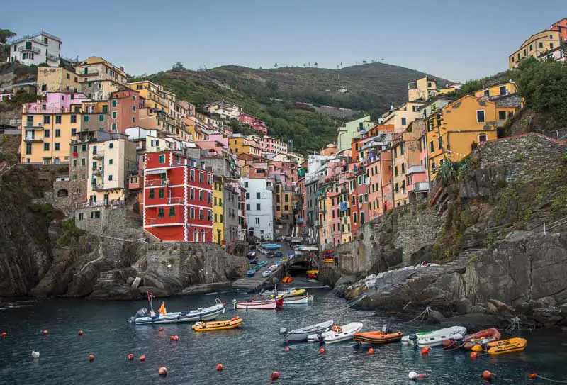 Riomaggiore from water cinque terre