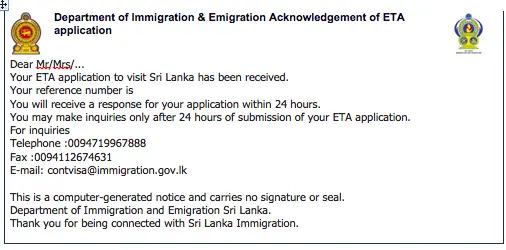 Sri Lanka visa