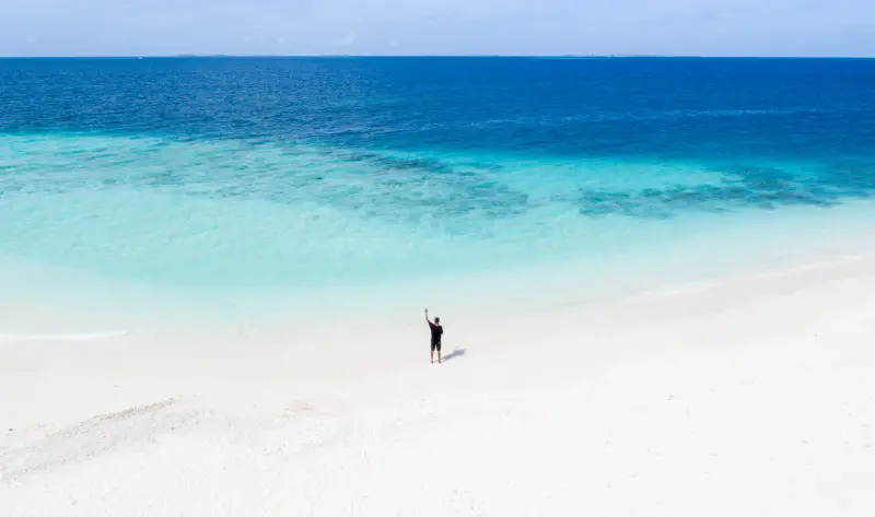 lone man beach quotes blue ocean