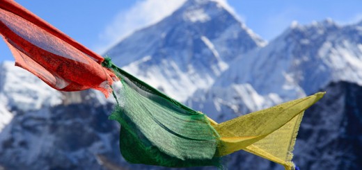 Prayer Flags With mountain backdrop Nepal