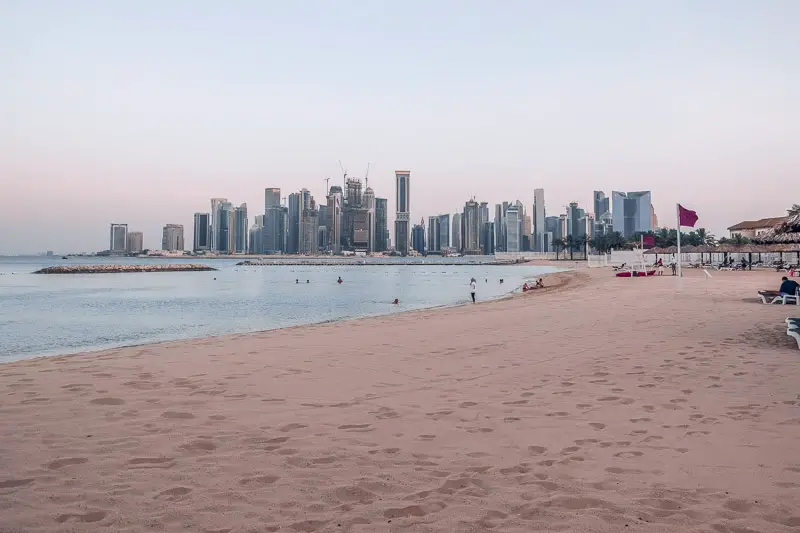 InterContinental Doha private beach skyline view