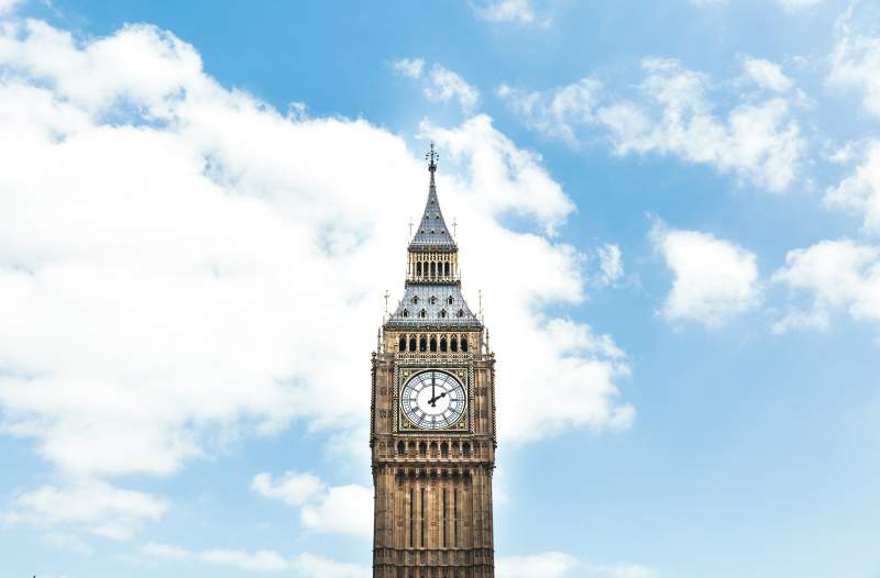 Big Ben Souvenir London clock blue sky