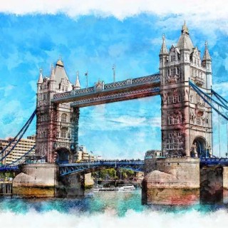 Painting Tower Bridge London gift souvenir