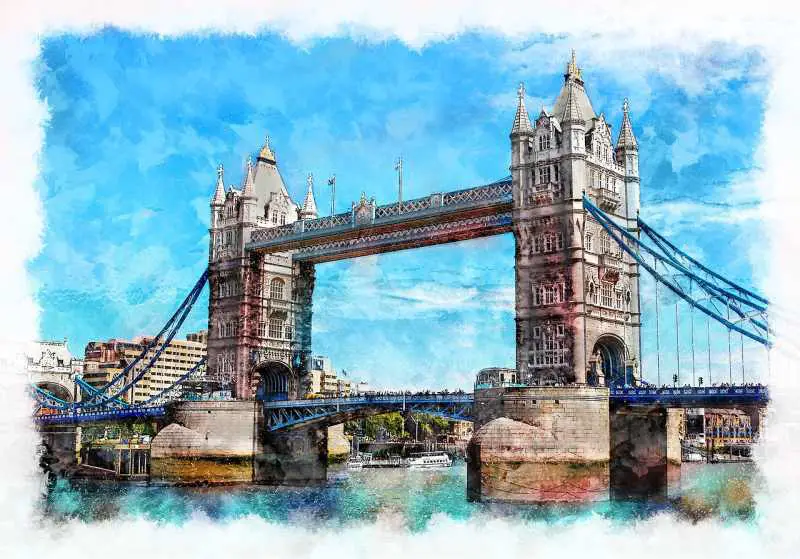 Painting Tower Bridge London gift souvenir