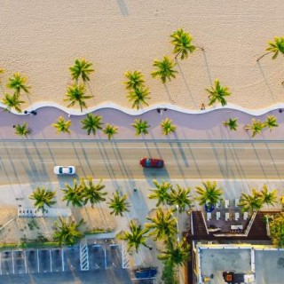 drone beach palm trees instagram caption