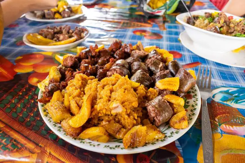 Morcilla blood sausage on plate unusual food