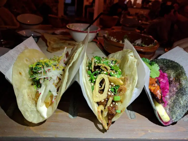 eating Blue Purple Tacos Mexico food weird