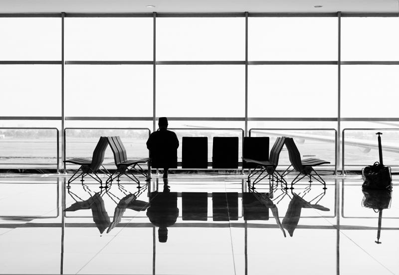 Waiting at airport plane flight cancel delay