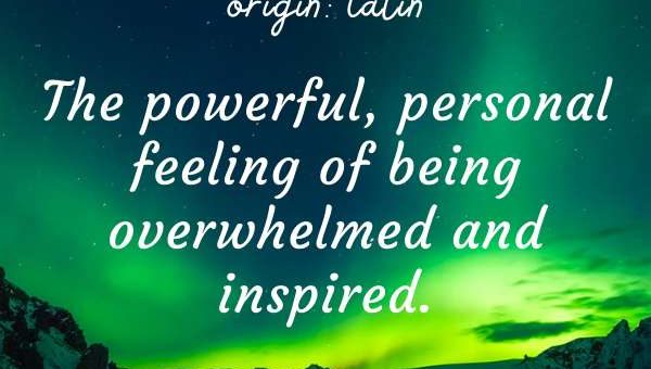 Beautiful Travel word Numinous Latin language