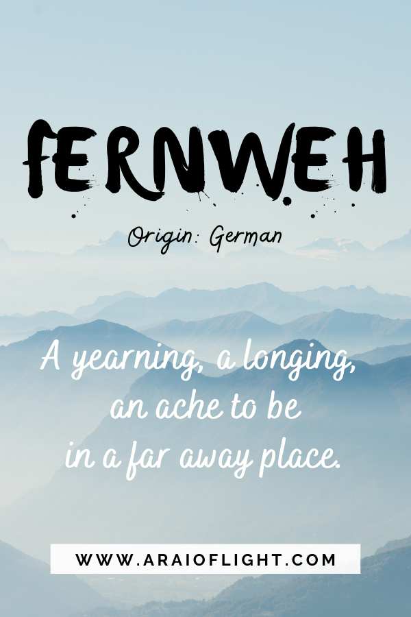 Fernweh synonym for wanderlust travel words