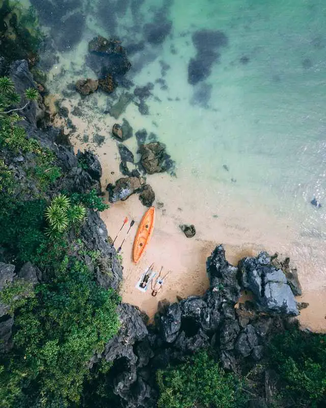 Drone shot of Beach in Vietnam apply for visa