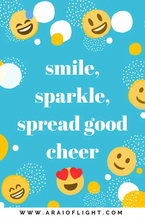 Captions of smile sparkle good cheer