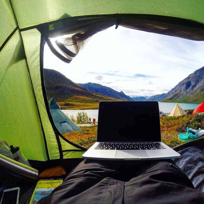 Laptop working as location independent digital nomad jobs