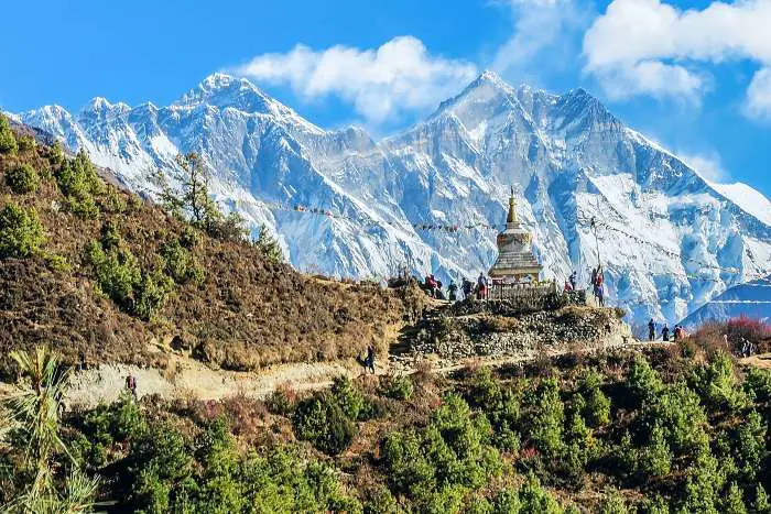 best Nepal treks hikes view of Everest from Namche Bazaar